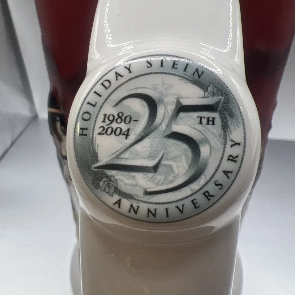 Budweiser 25th Anniversary Holiday‎ Beer Stein Clydesdale Horse & Carriage CS608